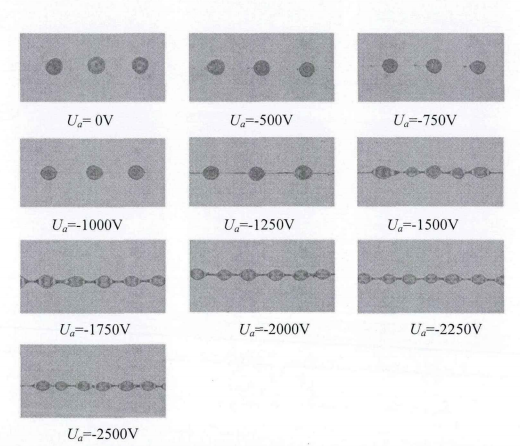 交變電場誘導單射流噴印實驗結果