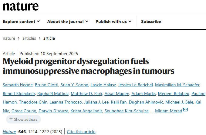 《Nature》:免疫抑制巨噬細胞的“七寸
