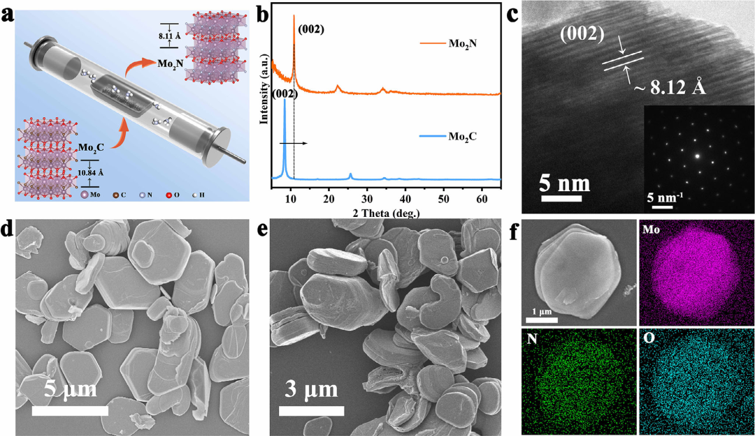 氮化Mo2N MXene的各向异性嵌锂机制与电化学稳定性的原位研究