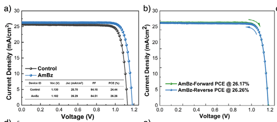 原位NH₃策略 钙钛矿电池实现26.26%效率